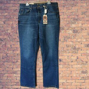 DEVIL-DOG DUNGAREES FRANKLIN RELAXED BOOTCUT JEANS Mens 36x32 Blue Denim-NWT